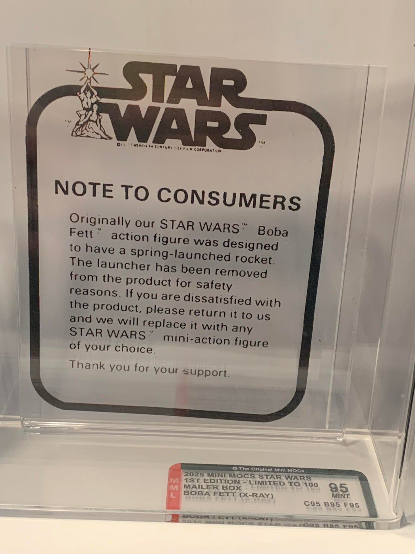 BOBA FETT X-Ray Mailer 3.75" 100 FIRST EDITION
